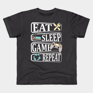 Eat Sleep Game Repeat Kids T-Shirt